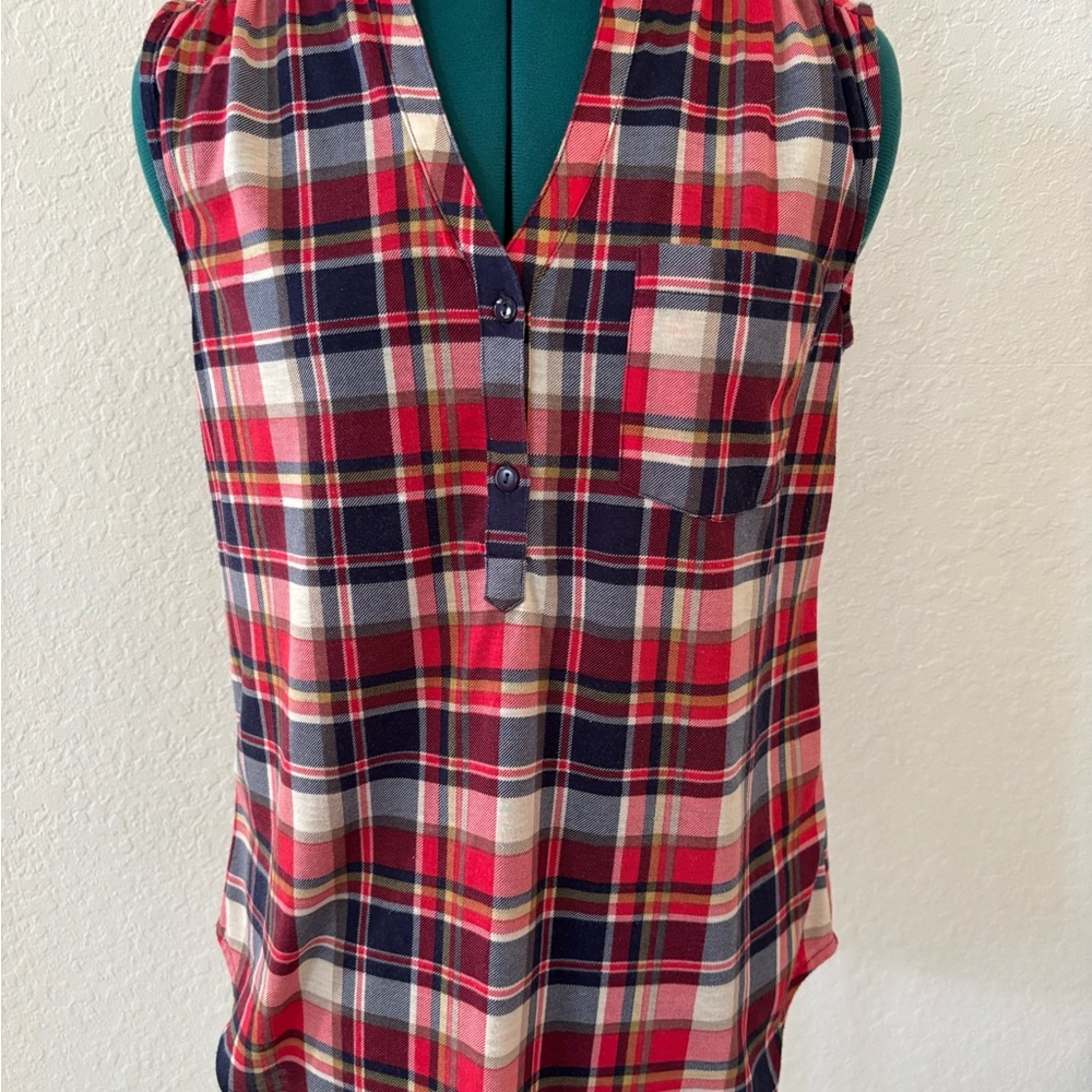 Always Indigo Red and Blue Plaid Shirt